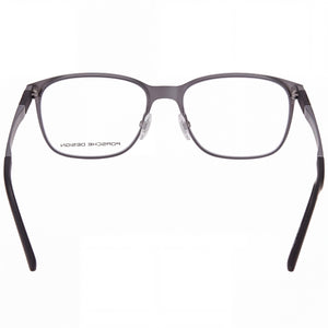 Porsche P8275 Rectangle Eyeglasses Unisex — side view, Grey Black Stainless Steel temples