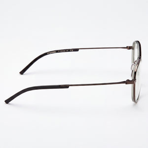 Porsche P8366 Aviator Eyeglasses Women — side view, Brown Acetate temples