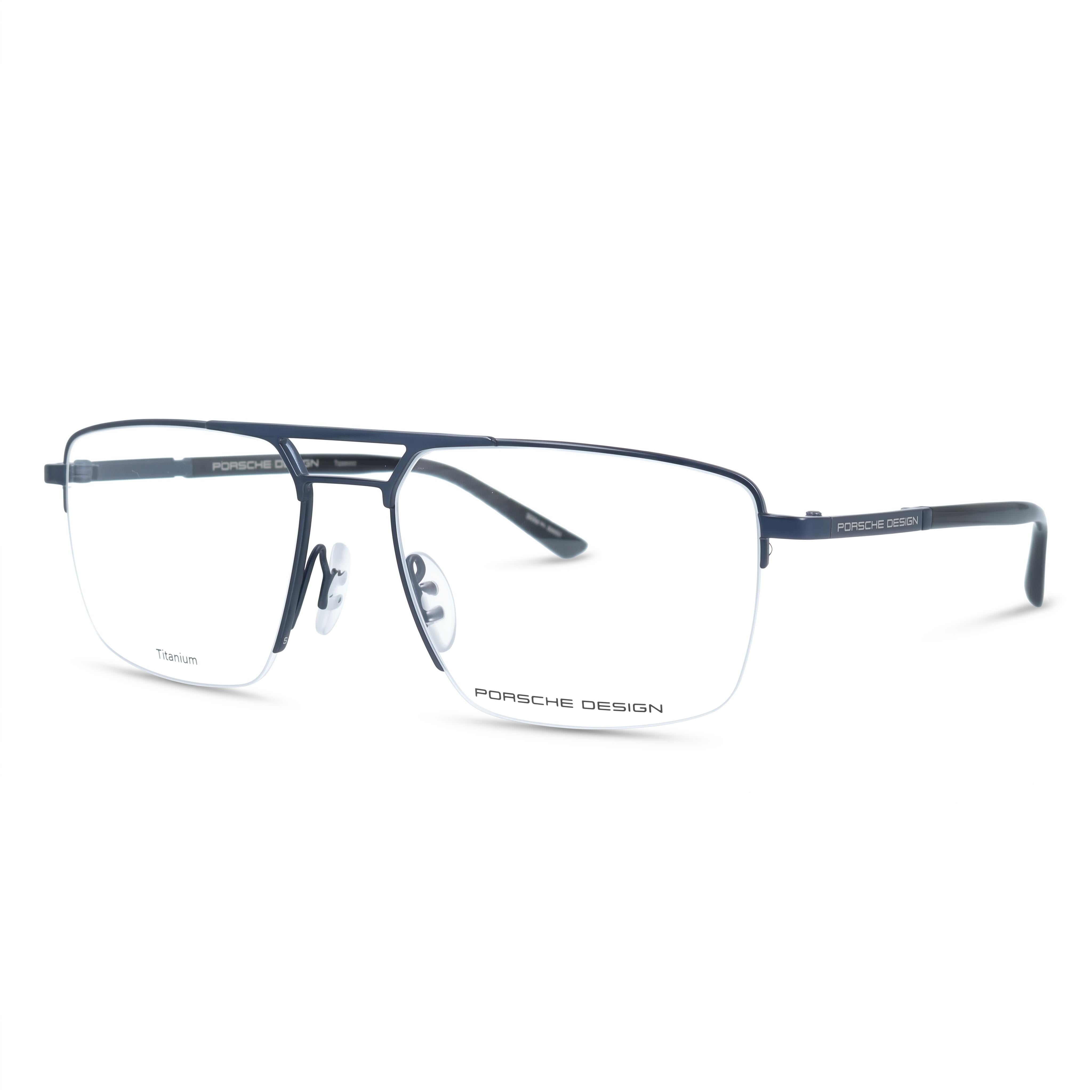 Porsche P8398 Blue Aviator Eyeglasses for Women, Titanium 56mm, Photo 1