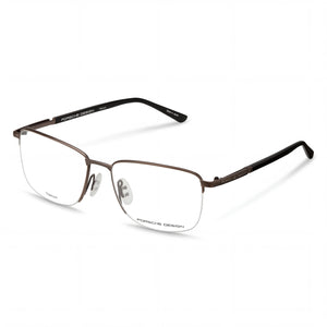 Porsche P8730 Black Rectangle Eyeglasses for Men, Titanium frame