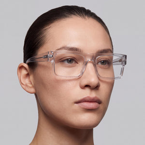 Prada 0pr A01v Rectangle Eyeglasses for Unisex — interior view, Plastic demo lenses