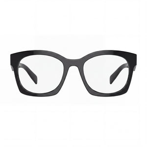 Prada 0PR A05V Square Eyeglasses Unisex — front view, Black
