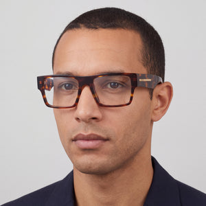 Prada 0PR A08V Havana Eyeglasses Men — lifestyle wear, studio and creative work