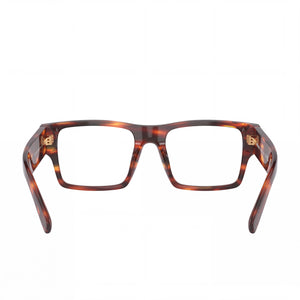 Prada 0PR A08V Rectangle Eyeglasses Men — side view, Havana temples