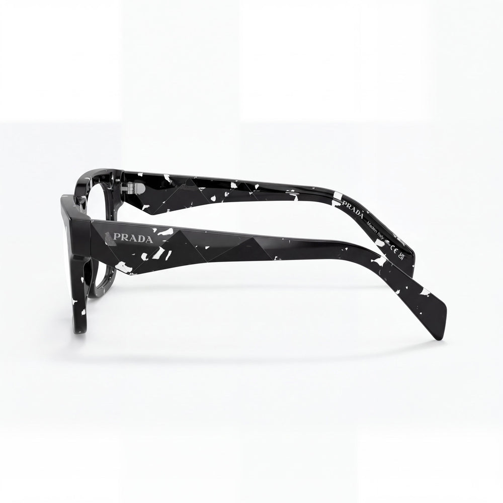 Prada 0PR A10V Rectangle Eyeglasses Men — side view, Multicoloured temples