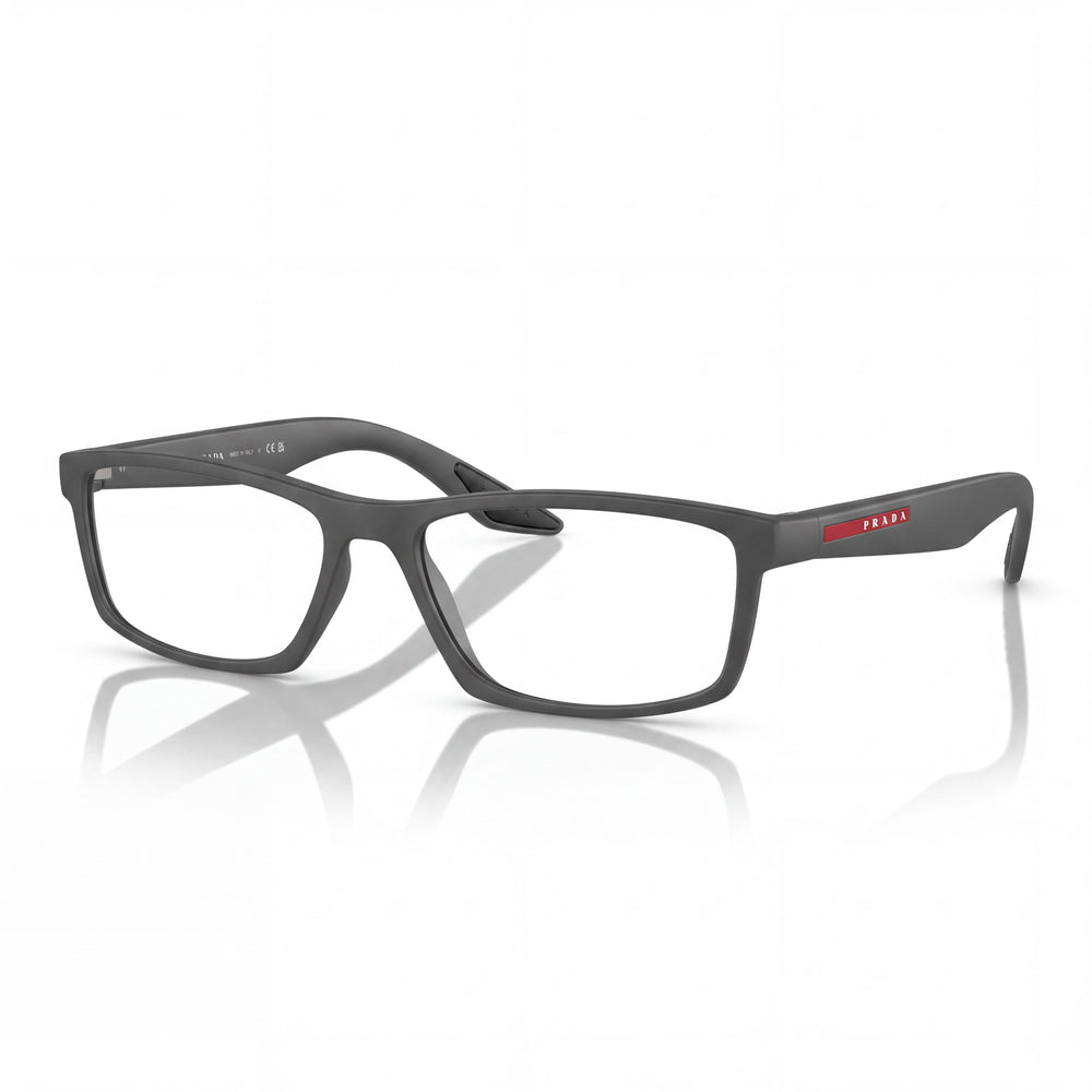 Prada 0PS 04PV 56 Gray Rectangle Eyeglasses Unisex, demo lenses