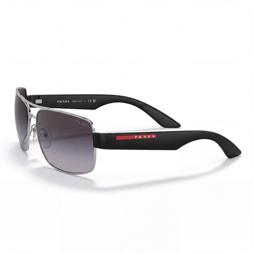 Prada 0PS 50ZS Multi-Coloured Rectangle Sunglasses for Men, Gradient Grey lens