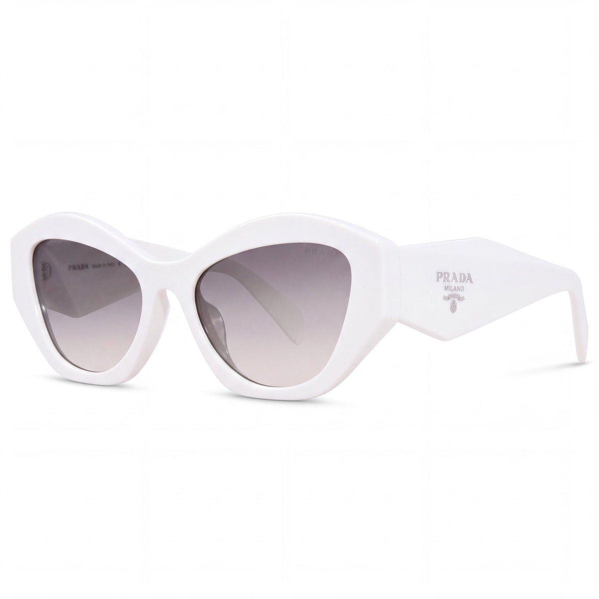 Gafas de sol Prada para mujer 142130 Pr 7ysf, montura de plástico blanca, lentes degradadas en gris con protección UV, 55-18-145, Photo 1