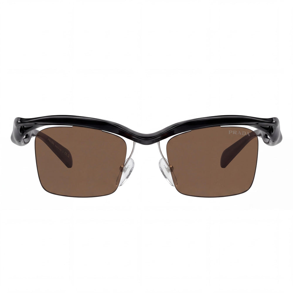 Prada 194681001 Square Sunglasses for Men — front view, Plastic frame