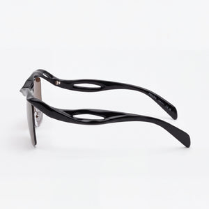 Prada 194681001 Square Sunglasses Men — side view, Non-Polarized Dark Brown lens