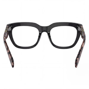 Prada A06V Rectangle Eyeglasses Unisex — side view, Black temples