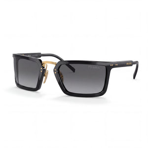 Prada A11S Black Rectangle Sunglasses for Men, Dark Grey lens