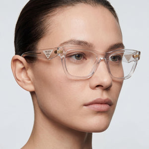 Prada Classic Luxury White Eyeglasses Unisex — lifestyle wear, office and daily use