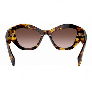 Prada Pr 07ys Cat Eye Sunglasses Women — side view, Non-Polarized Gradient Brown lens