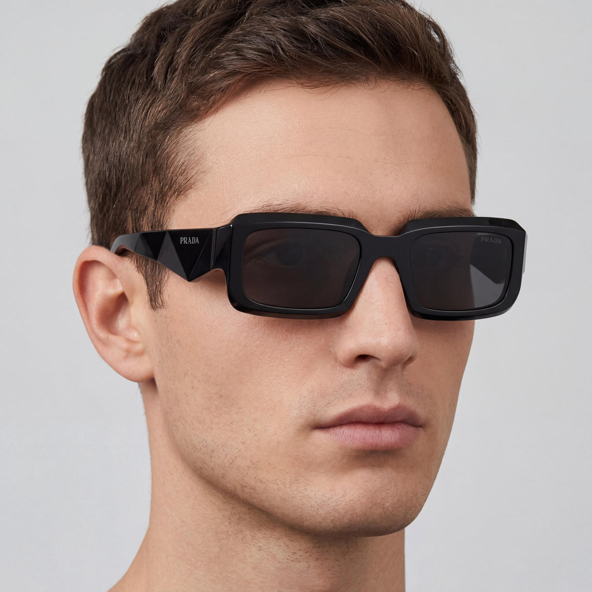 Prada PR 27ZS Black Rectangle Sunglasses Unisex, 54mm, Photo 5