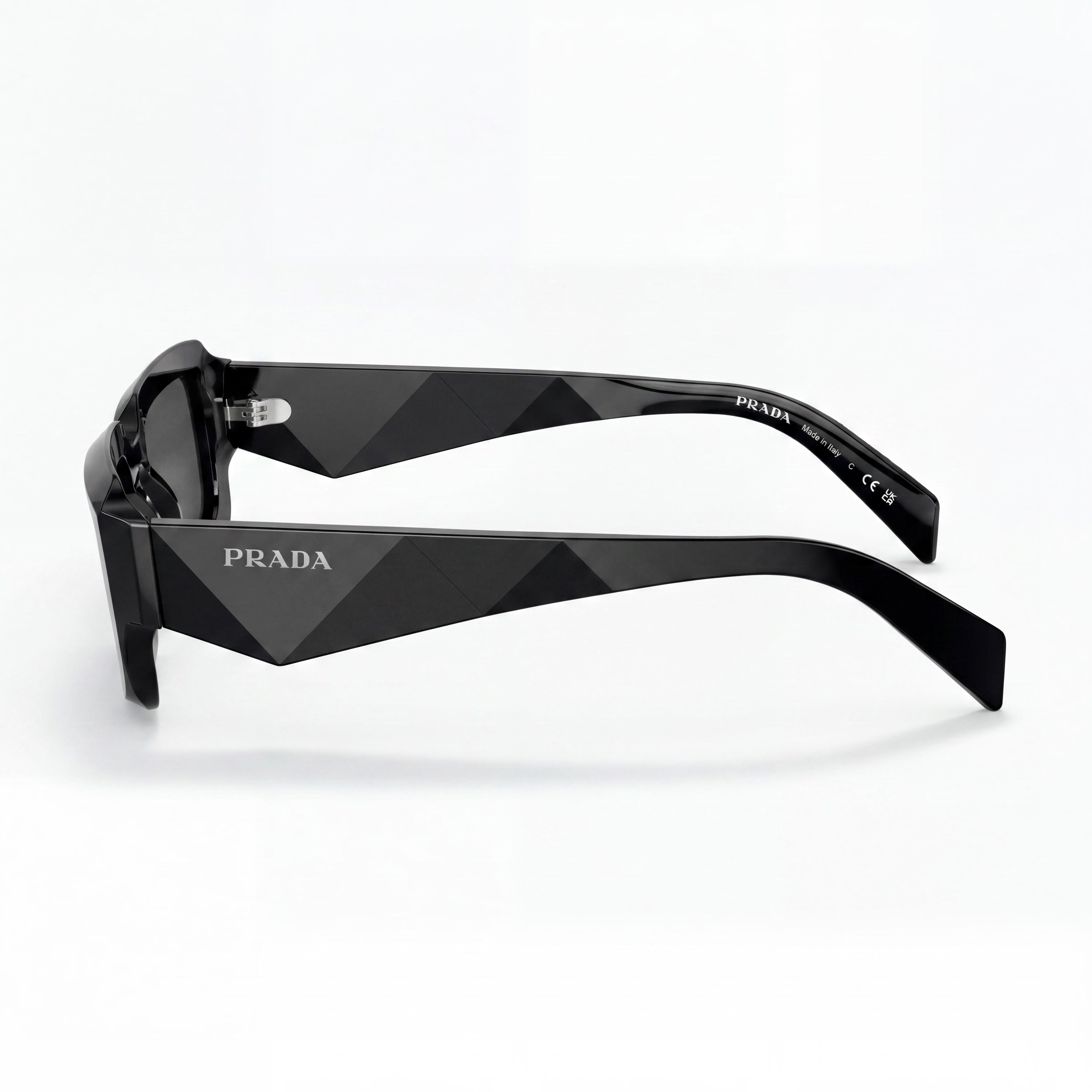Prada PR 27ZS Black Rectangle Sunglasses Unisex, 54mm, Photo 3