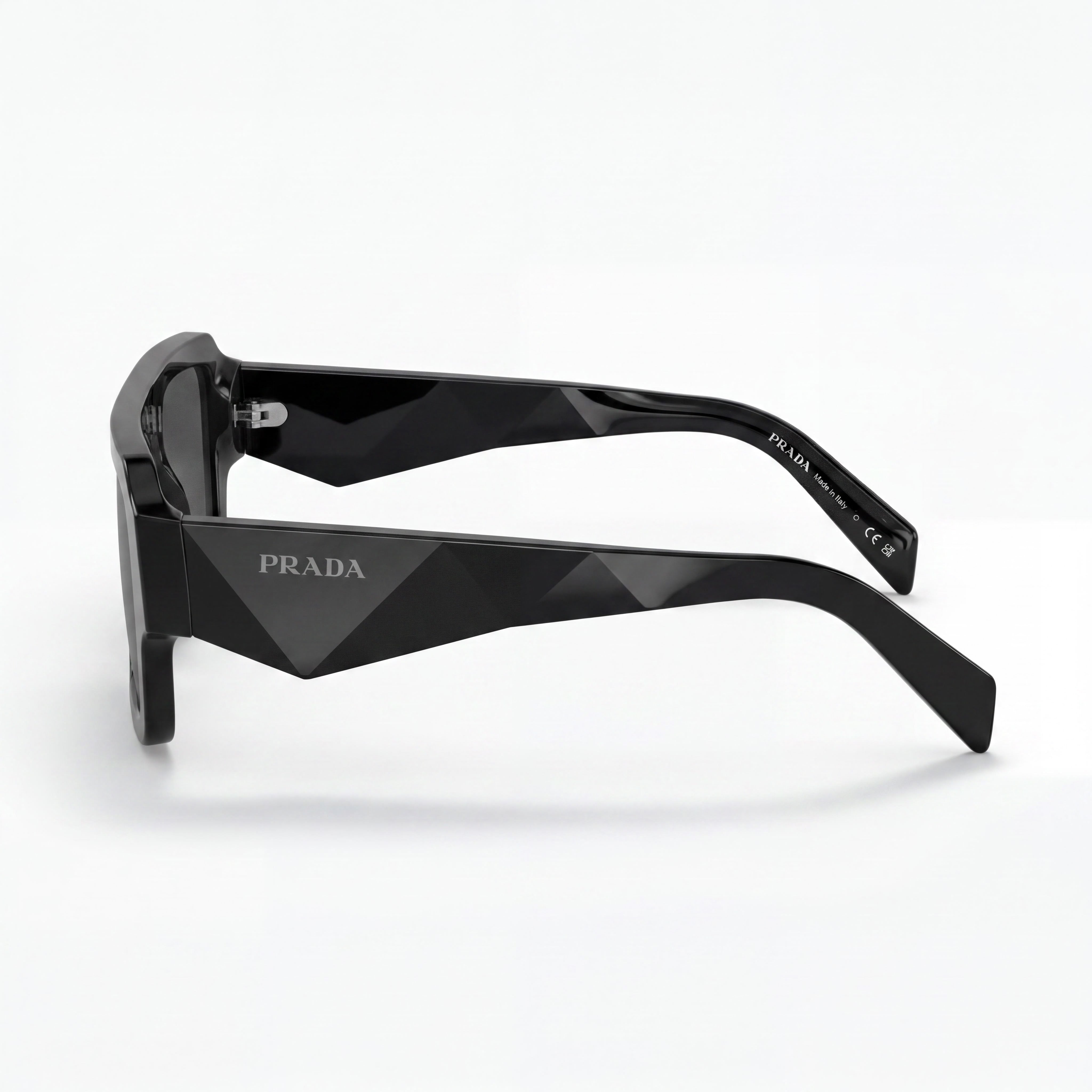 Gafas de sol Prada PR A05SF de plástico con montura asiática para hombre, montura negra, lentes grises no polarizadas, 55-19-145, Photo 3