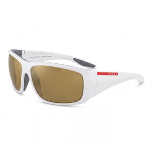 Prada PS 04VS White Rectangle Sunglasses for Men, Brown lens
