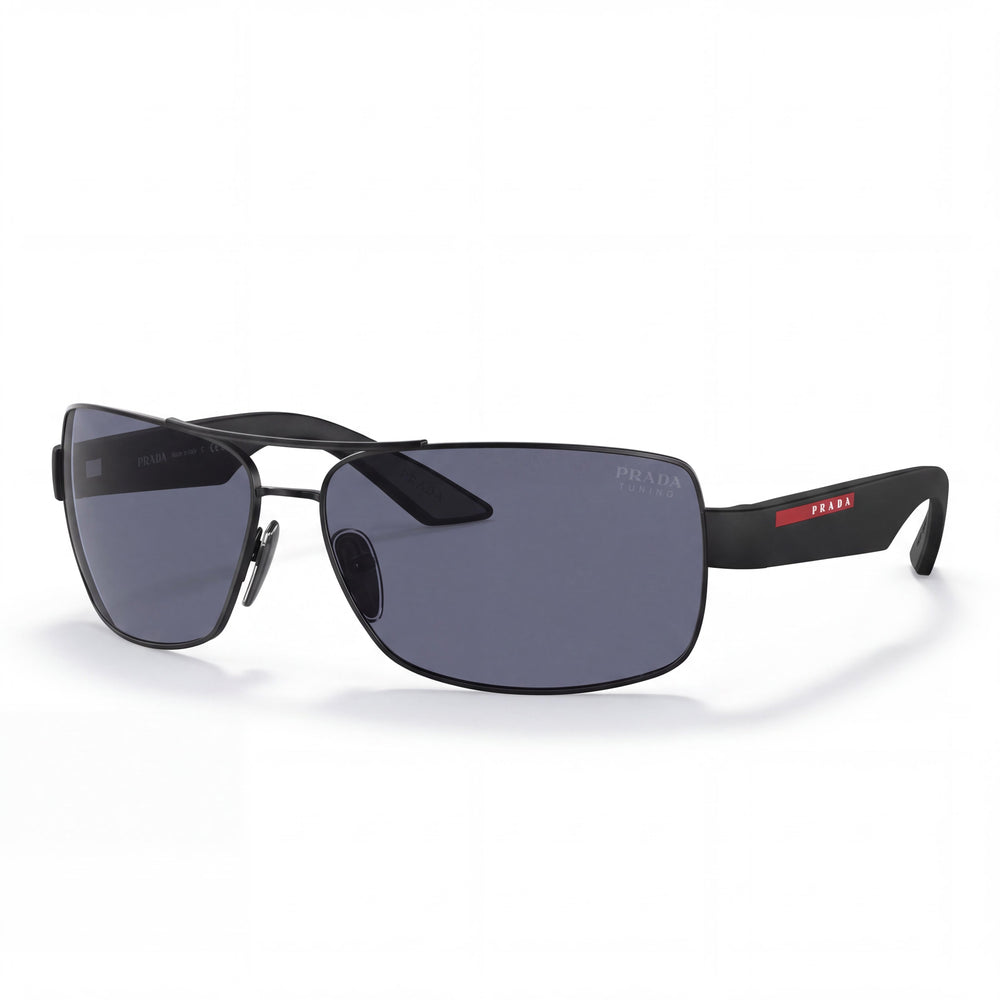 Prada Ps 50zs 1bo09r Black Aviator Sunglasses for Men, Blue Tuning lens