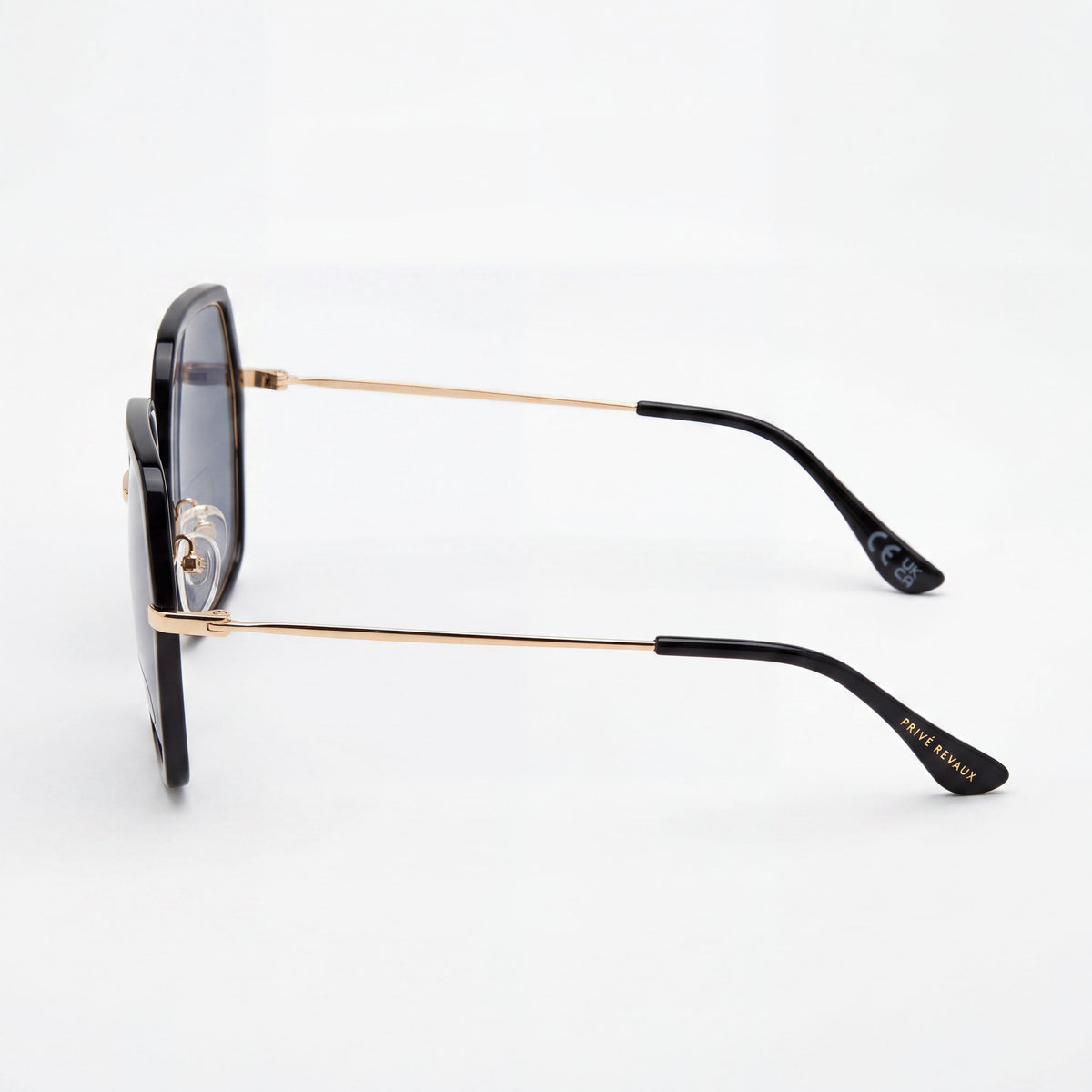 Gafas de sol unisex Privé Revaux No Concept cuadradas negras, 57 mm, Photo 3