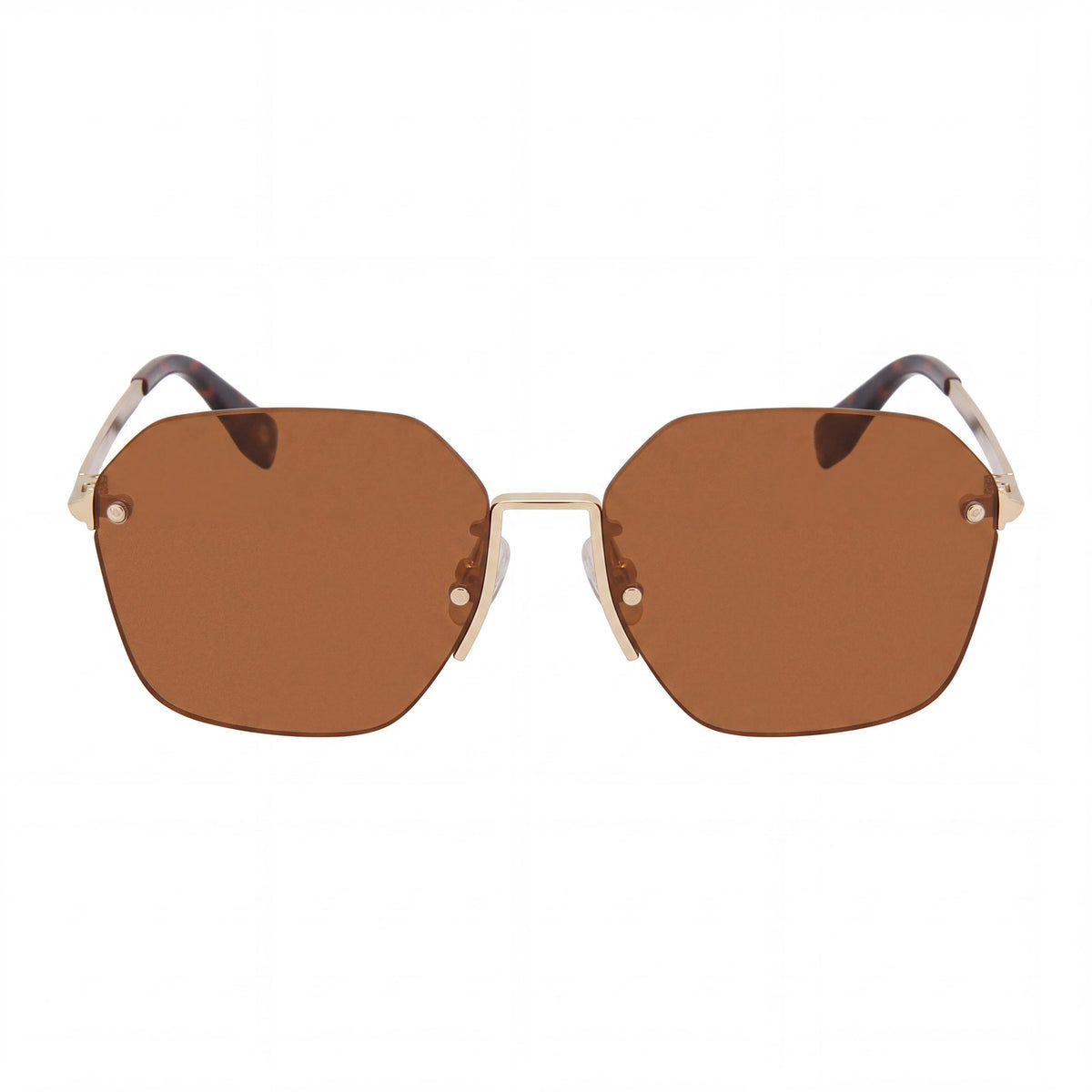 Gafas de sol unisex rectangulares PRIVÉ REVAUX THE CHOSEN/S, montura de acero inoxidable en oro champán, lentes marrones, protección UV al 100 %, 58 mm, Photo 2