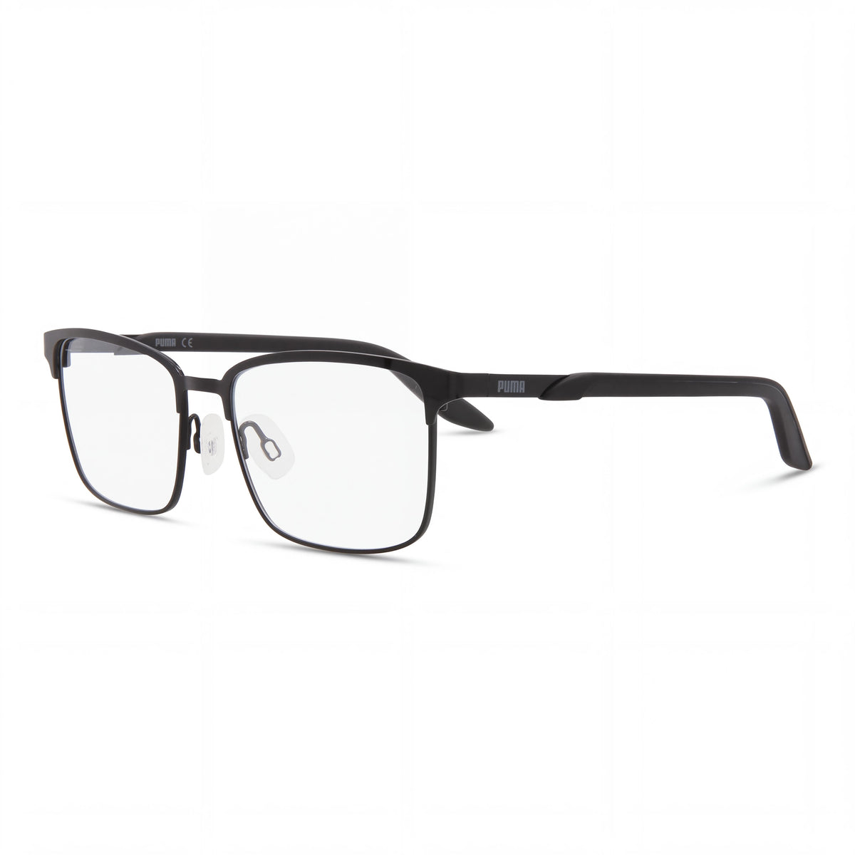 Gafas graduables para hombre PUMA PE0153OI-30010936-001 cuadradas/rectangulares de metal, color negro transparente, 52-16-145mm, Photo 1
