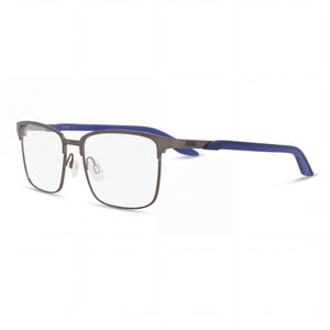 Puma PE0153OI Ruthenium Blue Transparent Rectangle Eyeglasses for Men, Metal frame