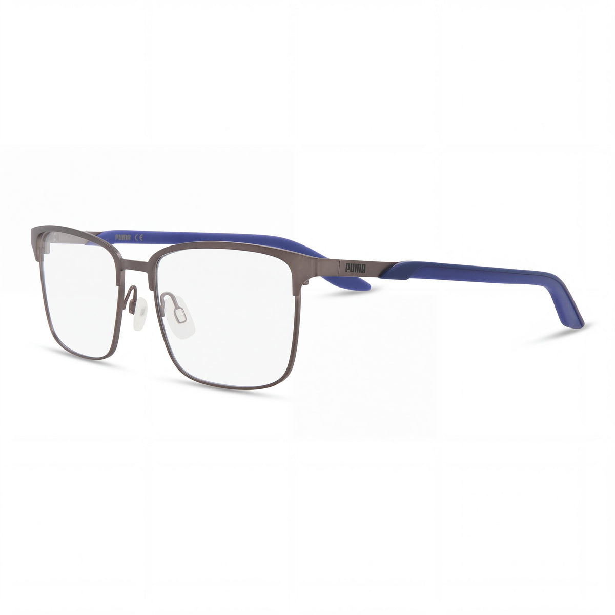 Montura óptica para hombre PUMA cuadrada/rectangular de metal azul rutenio transparente 52 mm, Photo 1