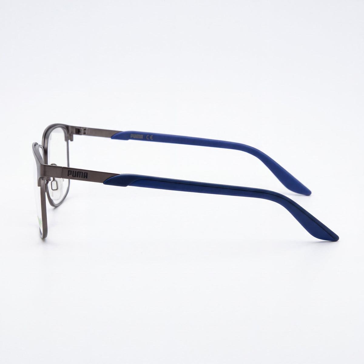 Montura óptica para hombre PUMA cuadrada/rectangular de metal azul rutenio transparente 52 mm, Photo 3