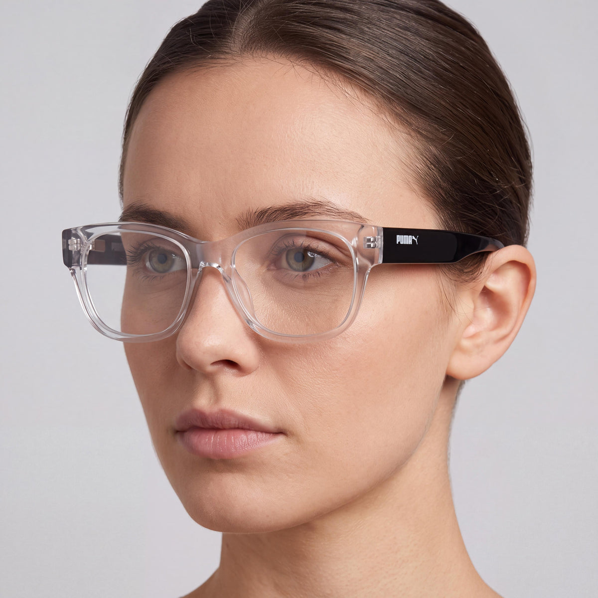 Gafas graduadas rectangulares transparentes para mujer Puma PJ0003O, 48 mm, Photo 4