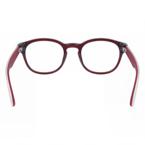 Puma PU0043O-30000318-006 Round Eyeglasses Unisex — side view, Red Plastic temples
