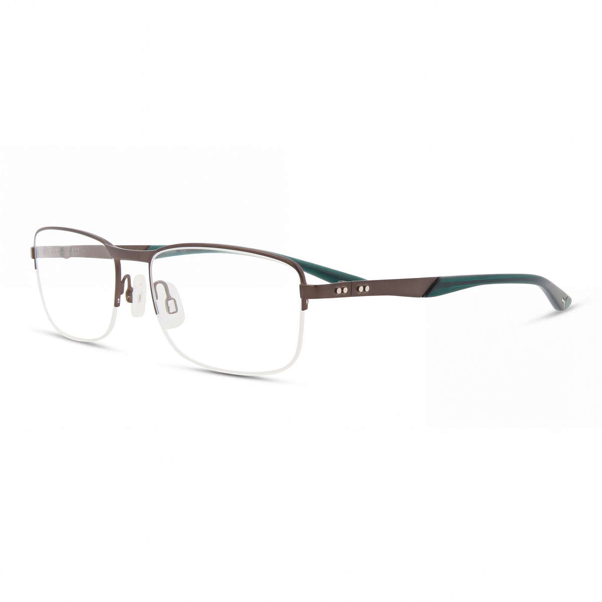 Puma Pu0094o-006 Brown Rectangle Eyeglasses for Men, 57mm, Photo 1