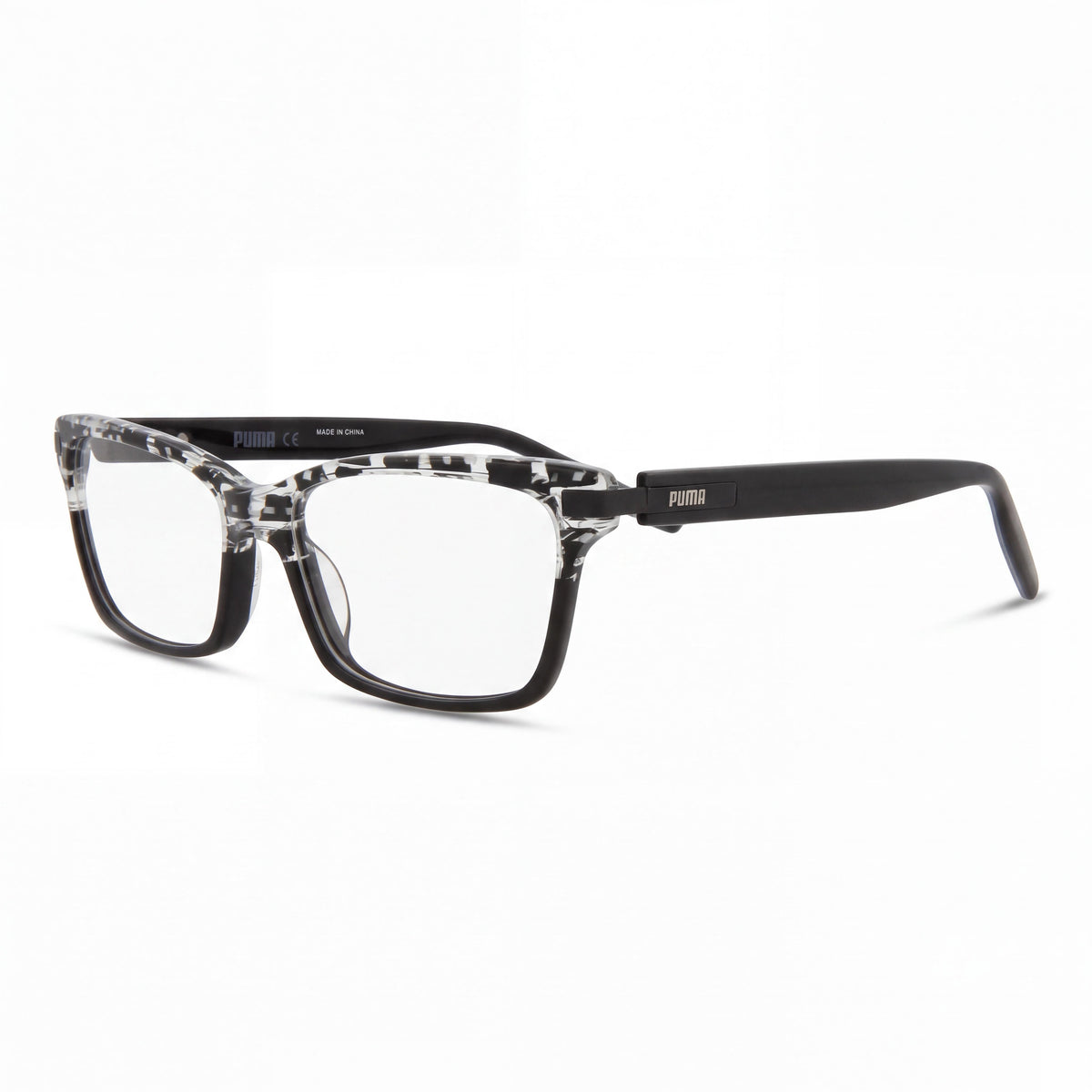 Monturas ópticas PUMA de plástico tipo ojo de gato para mujer, habana negro transparente, 53 mm, Photo 1
