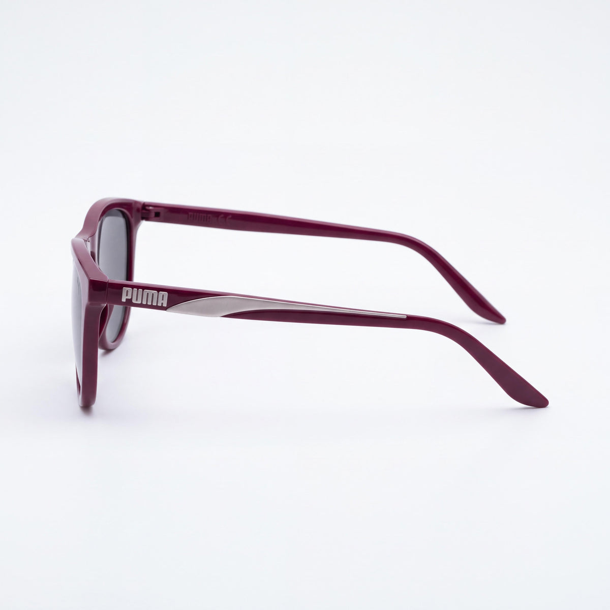 Gafas de sol PUMA 0345S para mujer, montura de inyección casual, color burdeos y gris, lentes de inyección de 54 mm no polarizadas, Photo 3