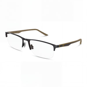 Puma PU0373O Grey-Green Transparent Rectangle Eyeglasses for Men, INJECTION frame