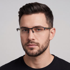 Puma PU0373O Rectangle Eyeglasses for Men — interior view, compound demo lenses