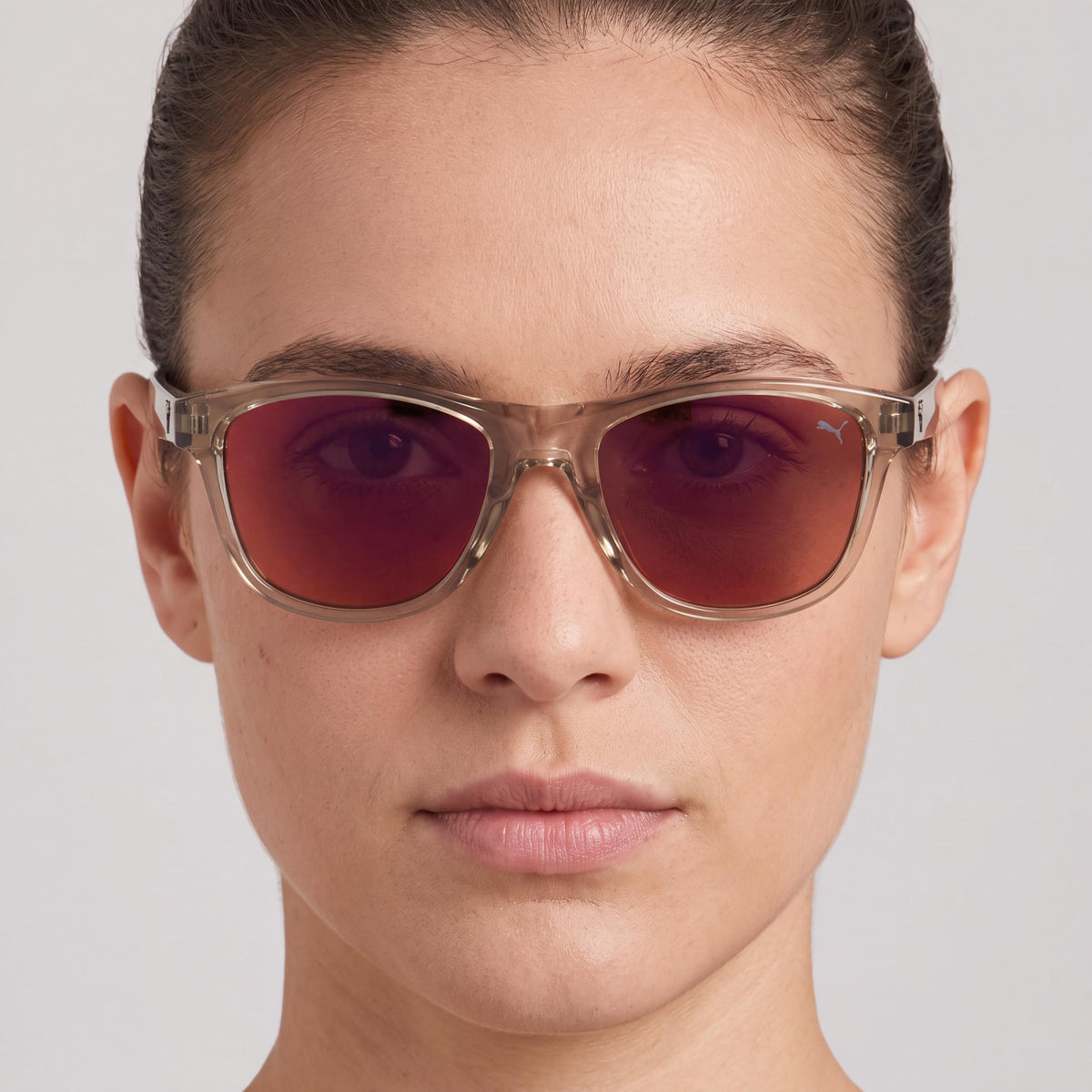 Gafas de sol unisex cuadradas Puma PU0401S beige-rojo, 54mm, Photo 3