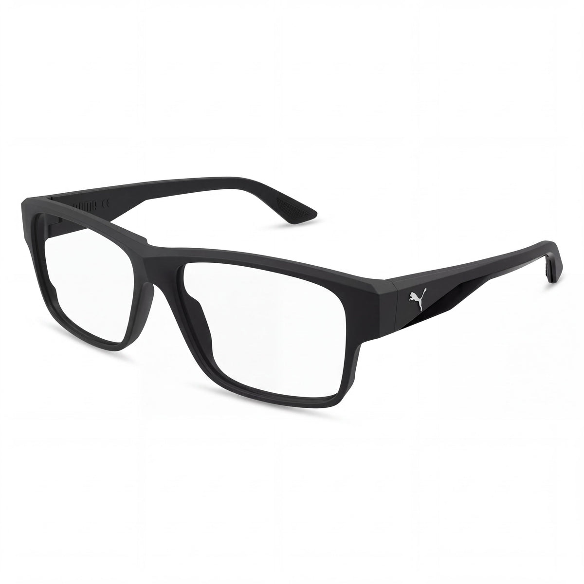 Puma Pu0408o Black Transparent Rectangle Eyeglasses Unisex, 57mm, Photo 1