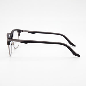 Puma Pu0411o Square Eyeglasses Unisex — side view, Black Stainless Steel temples