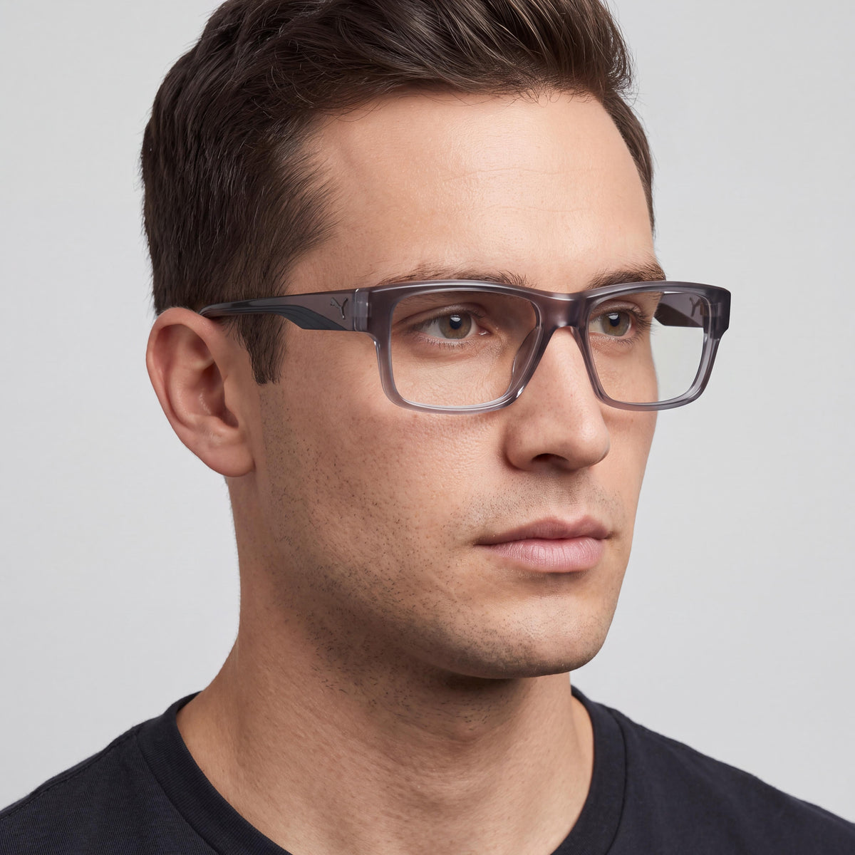 Puma Pu0446o-003 Grey Transparent Eyeglasses for Men, 57mm, Photo 4