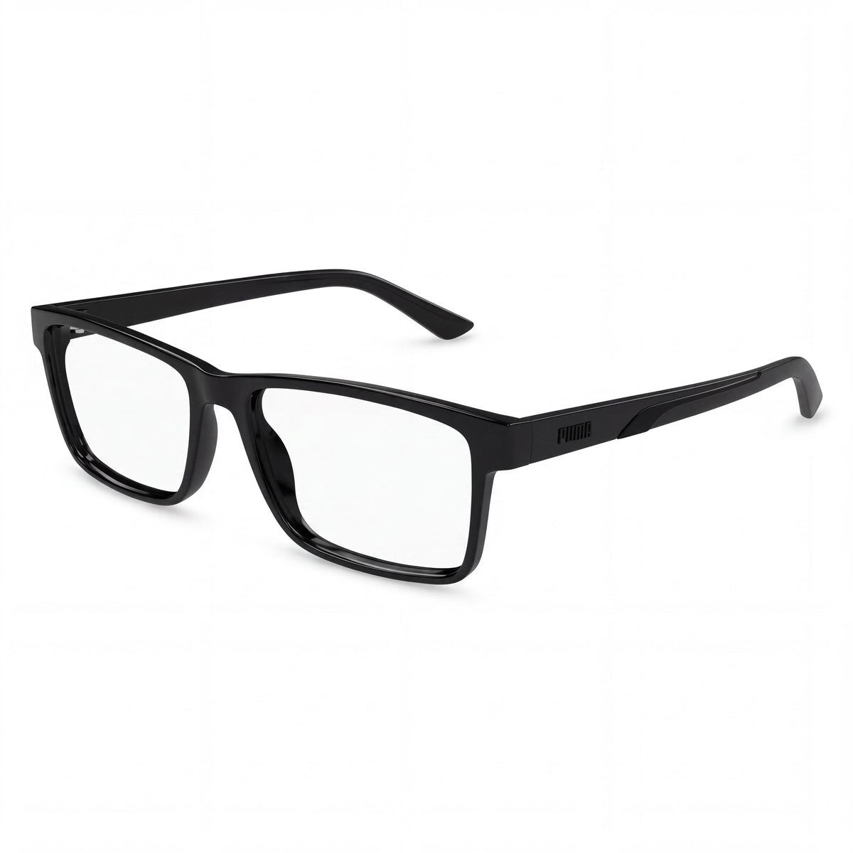 PUMA Pu0473o-001 Gafas unisex clásicas de acetato, sin graduación, color negro transparente, lentes multicolor, 56-16-145, Photo 1