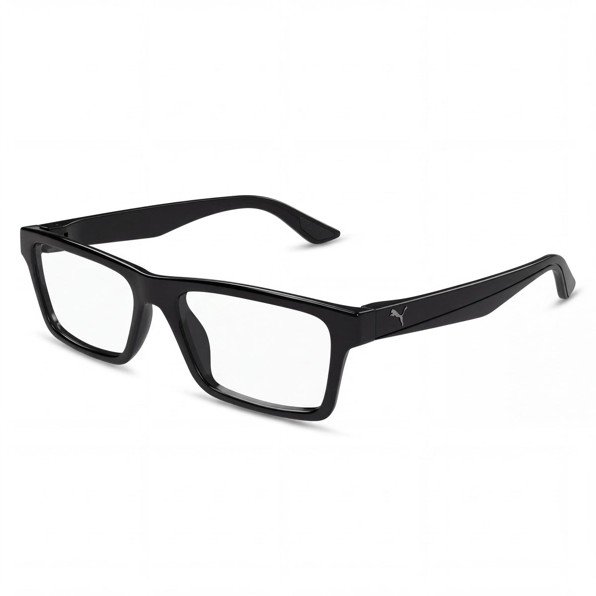 Puma Pu0487o-001 Black / Transparent Rectangle Eyeglasses Unisex, 56mm, Photo 1