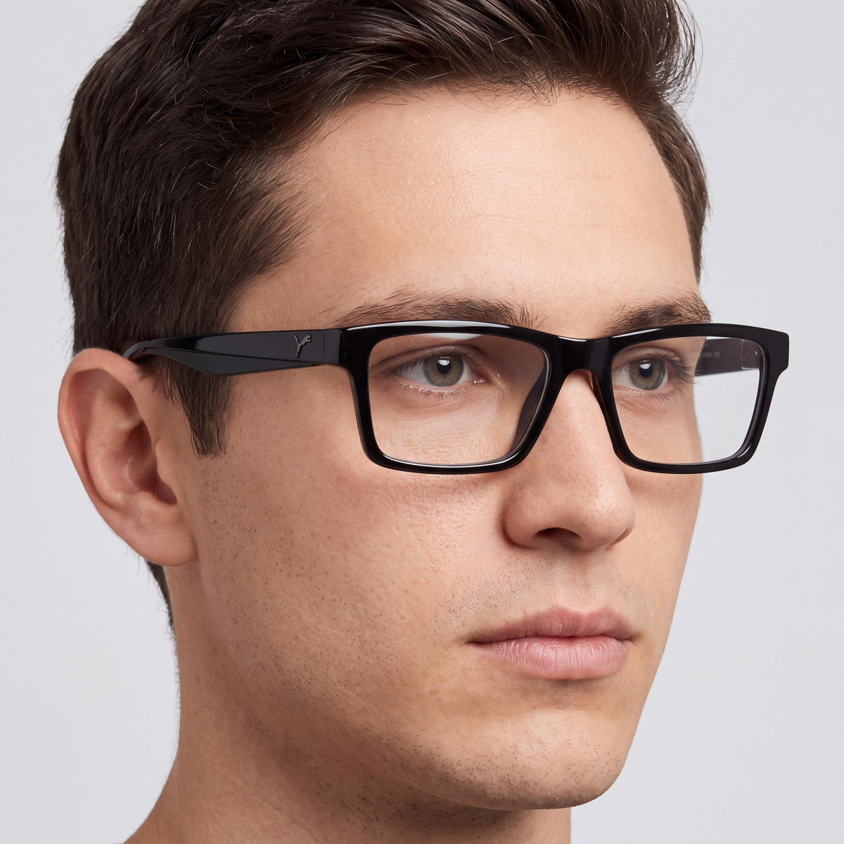 Puma Pu0487o-001 Black / Transparent Rectangle Eyeglasses Unisex, 56mm, Photo 5