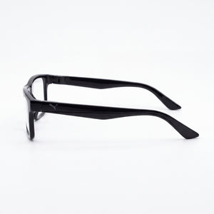Puma Pu0487o-001 Rectangle Eyeglasses Unisex — side view, Black Acetate temples