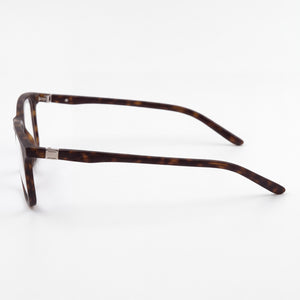 Puma Pu0492o-005 Rectangle Eyeglasses Unisex — side view, Havana Acetate temples