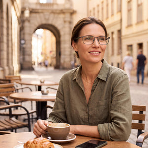 Puma Pu0512o-005 Rectangle Eyeglasses Unisex — side view, Silver Acetate temples