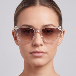 QUAY AUSTRALIA Call the Shots Transparent Sunglasses Women — lifestyle wear, rooftop evenings and sunset hours