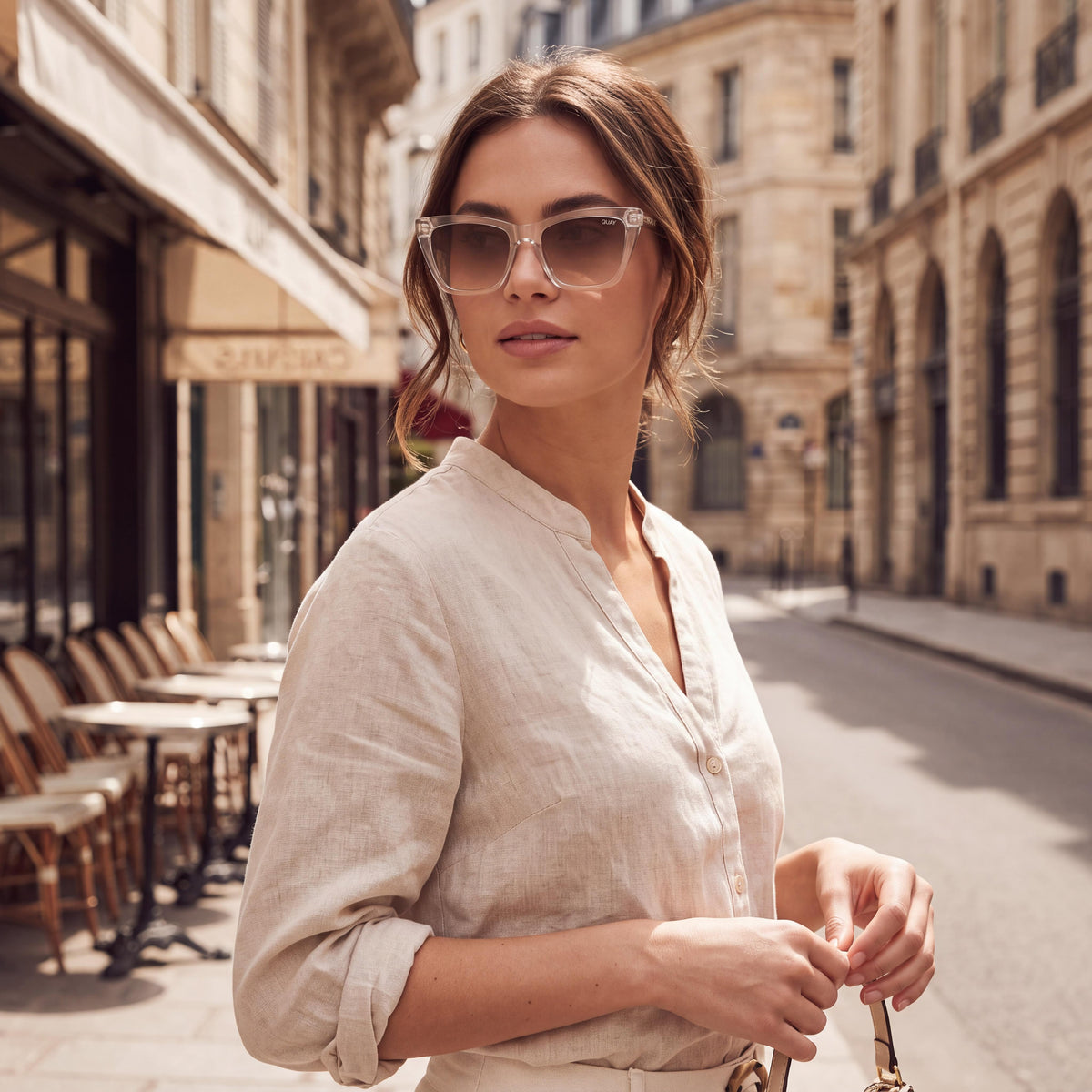 QUAY AUSTRALIA Call the Shots Clear Cat Eye Sunglasses for Women, Photo 6