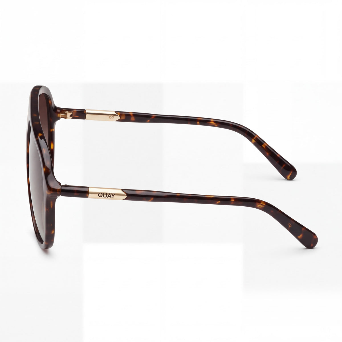 QUAY AUSTRALIA Dark Tortoise Brown Aviator Sunglasses for Women, Photo 3