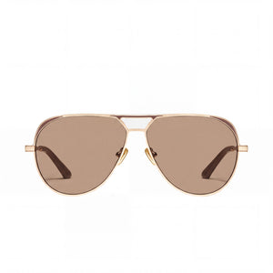QUAY AUSTRALIA Open Tab Aviator Sunglasses for Women — front view, Metal frame